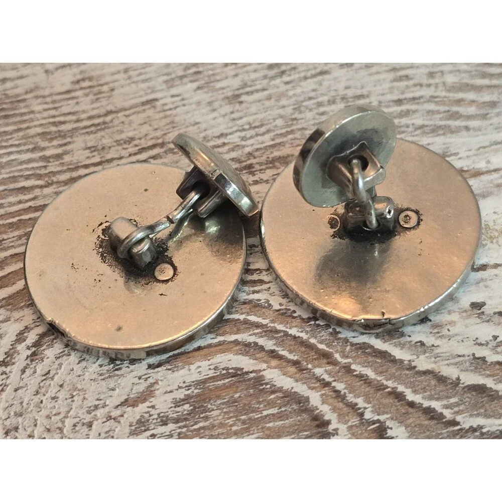 Vintage Roman Coin Style Cufflinks Silver Tone Men's Jewelry #386